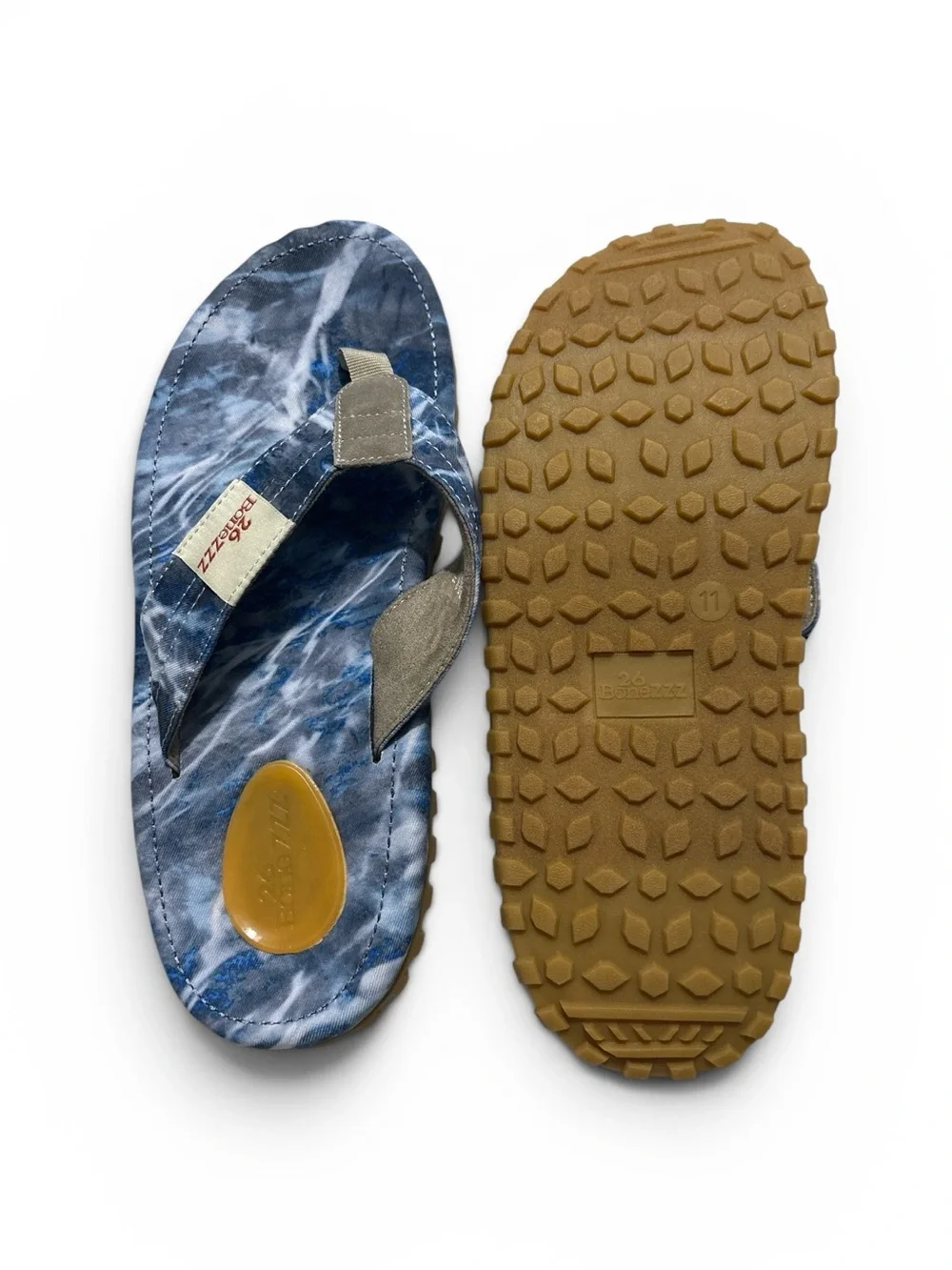 26bonezzz Chillzzz Flip Flop For Men's Memory Foam Heel Pad Grid Size 11
